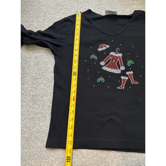 Cactus Bay Embellished Christmas 3/4 Sleeve Tshirt - Picture 6 of 7